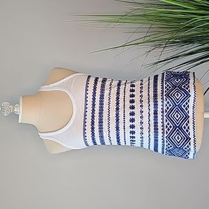 Sam Edelman Blue Embroidered Racerback Tank